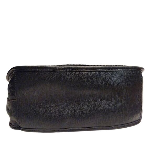 orYANY 'Madelyn' Pebbled Leather Braided Hobo Shoulder Bag, Black/Gold, LIKE NEW - Picture 7 of 11